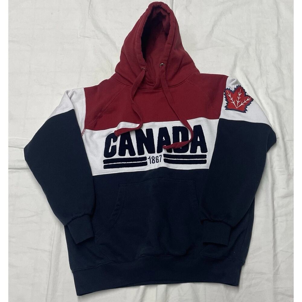 River Wear Canada Hoodie Pullover Mens Size XS Color Red /navy Blue